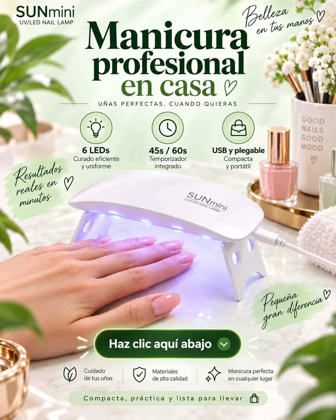 Lámpara Portátil UV/LED Uñas