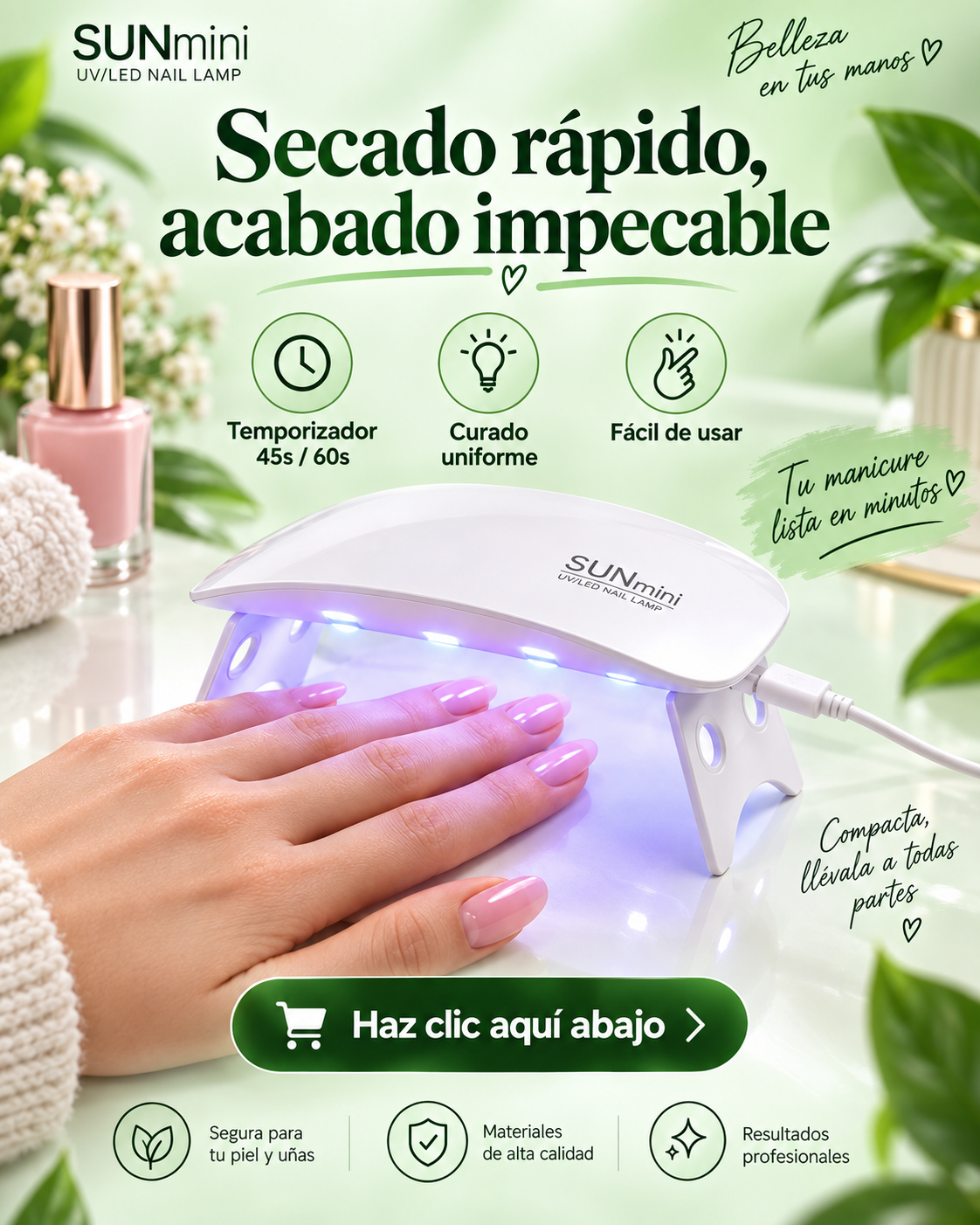 Lámpara Portátil UV/LED Uñas