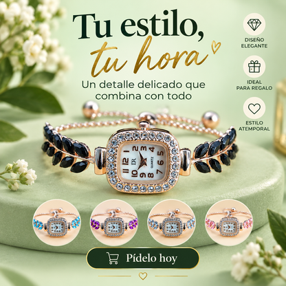 DR-12 RELOJ PULSERA DORADO TIPO JOYA