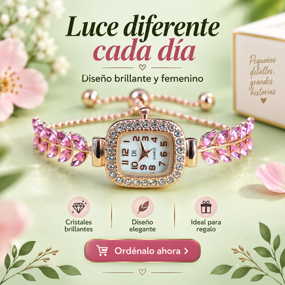 DR-12 RELOJ PULSERA DORADO TIPO JOYA